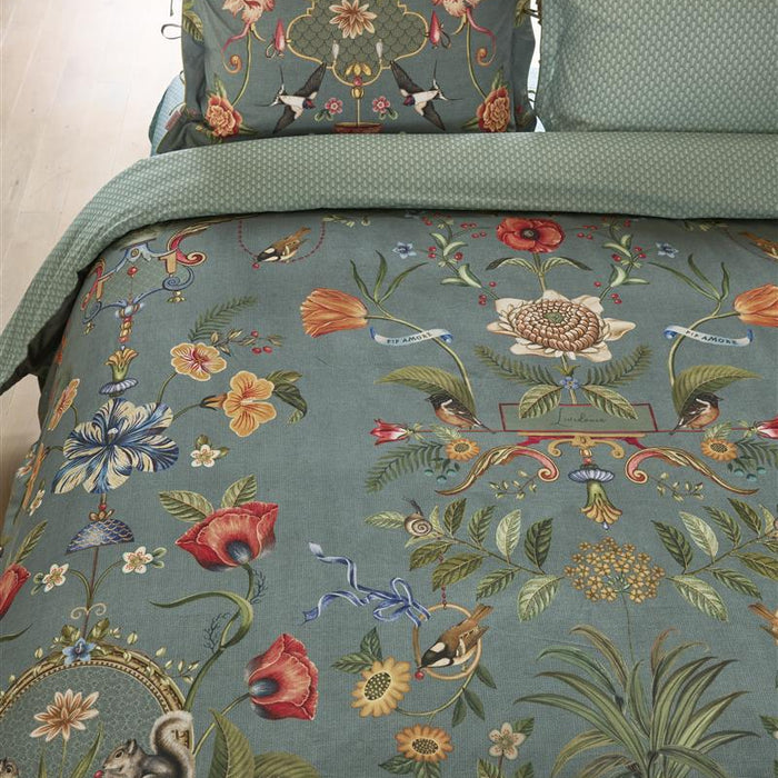 Pip Studio Botanico Verde dekbedovertrek - 140x200|220 - Blauw