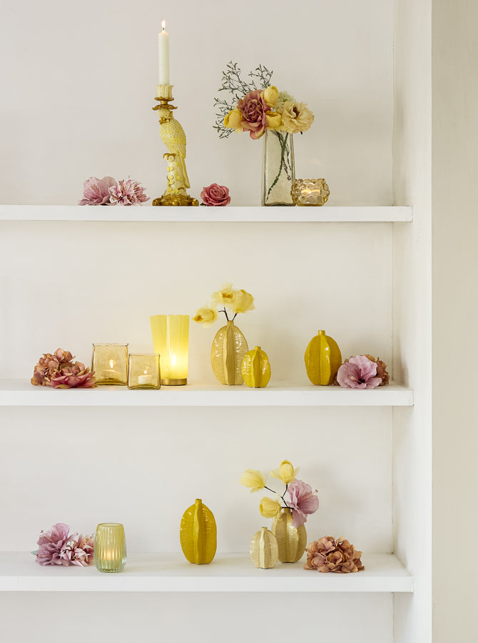 Light&living D - Kandelaar 14,5x12x37 cm LORA licht geel