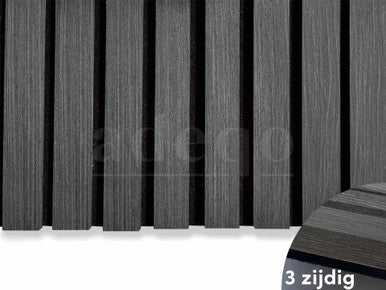 Adeqo Akoestische panelen Zwart Eiken 300 x 60 cm 3 zijdig