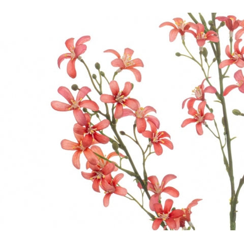 Fleurdirect Kunstbloem Saxifraga - Oranje|Rood - Polyester