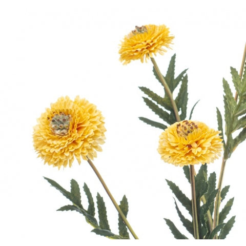 Fleurdirect Kunstbloem Tagetes - Geel - Polyester - 0x70x0cm (BxHxD)