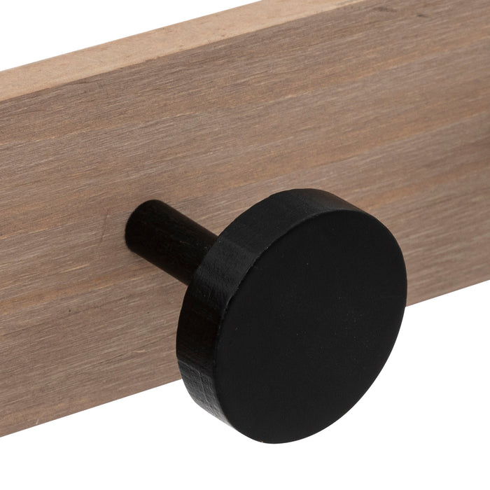 5Five Wandkapstok - 8-haaks - lichtbruin|zwart - 80 cm