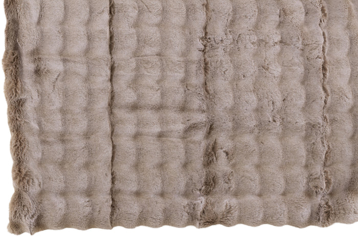 J-line - Plaid Wave Polyester Taupe - 180x130x2cm