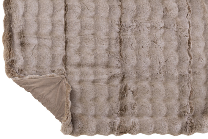 J-line - Plaid Wave Polyester Taupe - 180x130x2cm