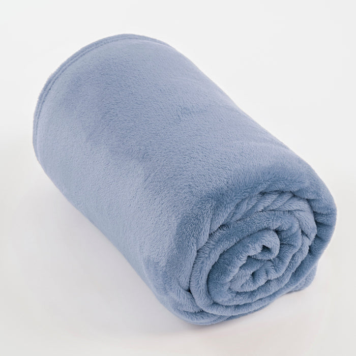 Mica Decorations Famke Fleece Plaid - 180 x 130 cm - Lichtblauw