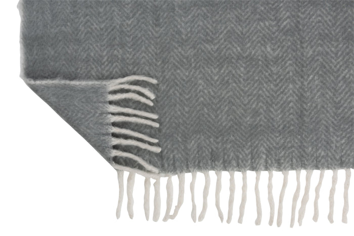 J-line - Plaid Alpha Acryl|wol Grijs|wit - 190x136x0.5cm