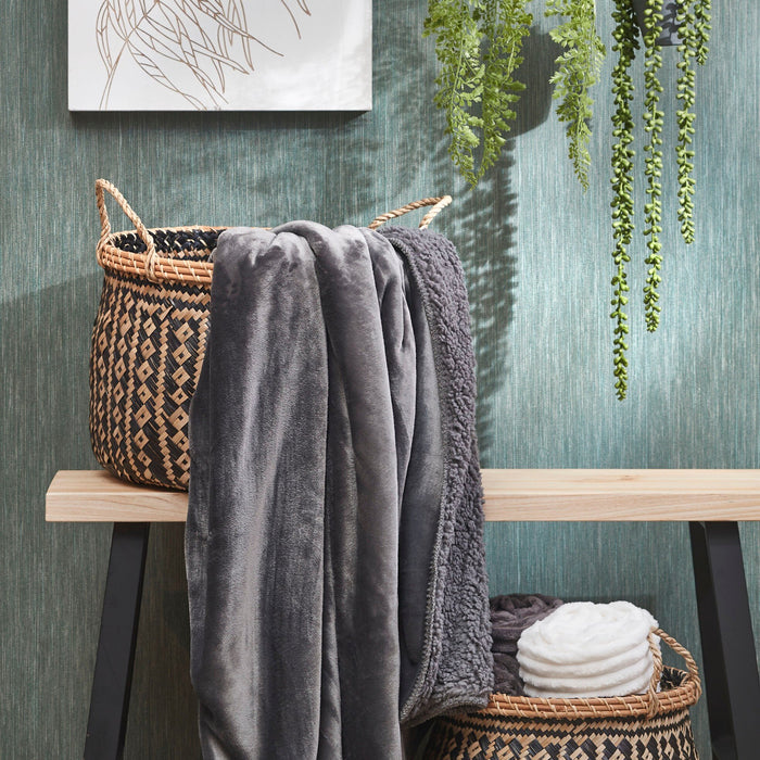 Mica Decorations Mardy Fleece Plaid - L200 x B150 cm - Antraciet