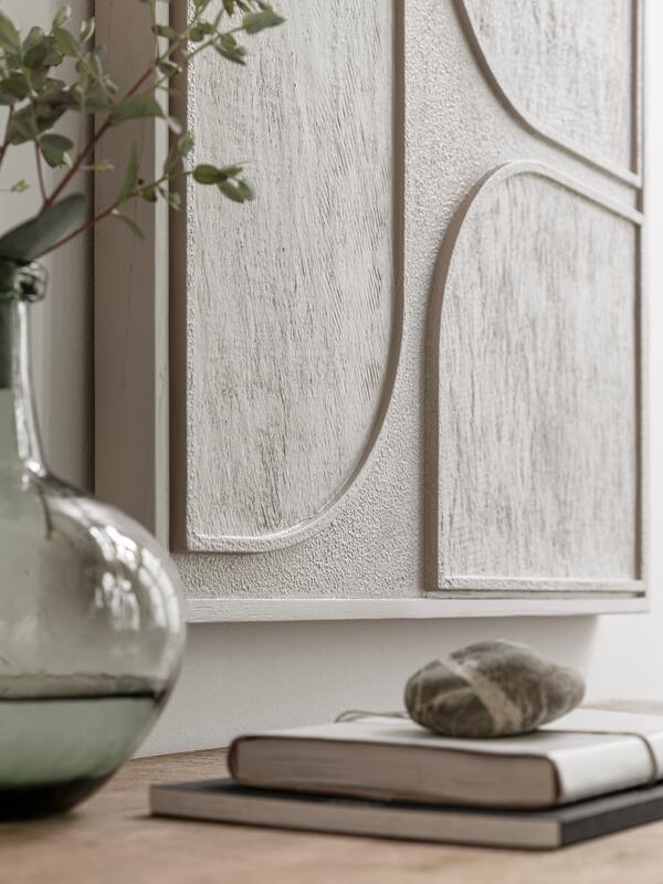 MUST Living Wall Panel Lorcan Cream large,127x102x4 cm, cream woode...