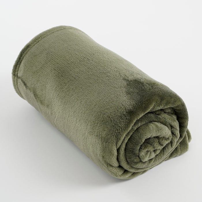 Mica Decorations Famke Fleece Plaid - 180 x 130 cm - Donkergroen
