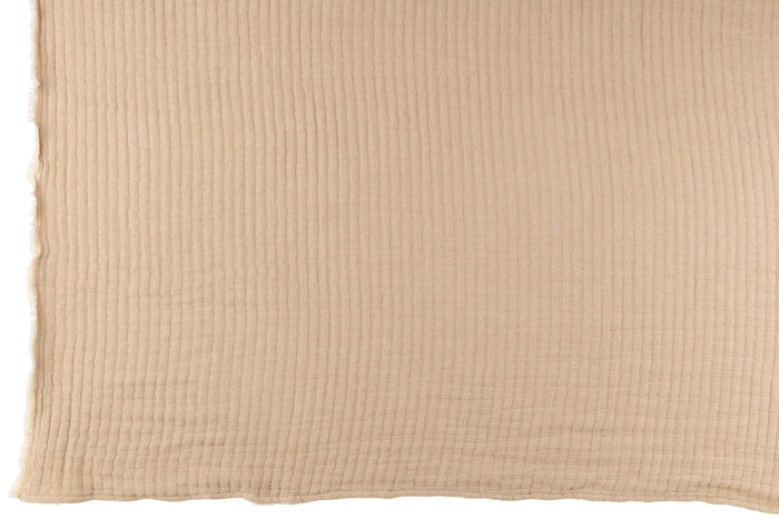 J-line - Plaid Teddy Strepen Katoen|polyester Beige - 180x130x1cm