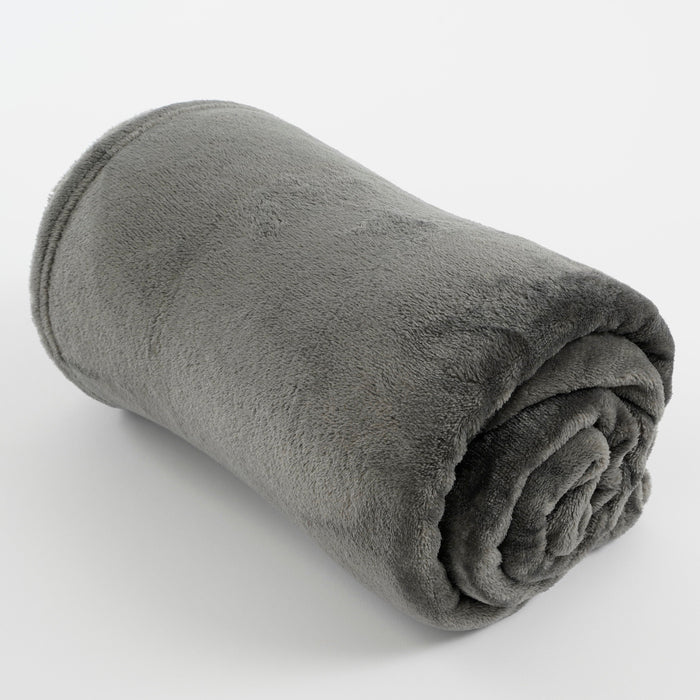 Mica Decorations Famke Fleece Plaid - 180 x 130 cm - Antraciet