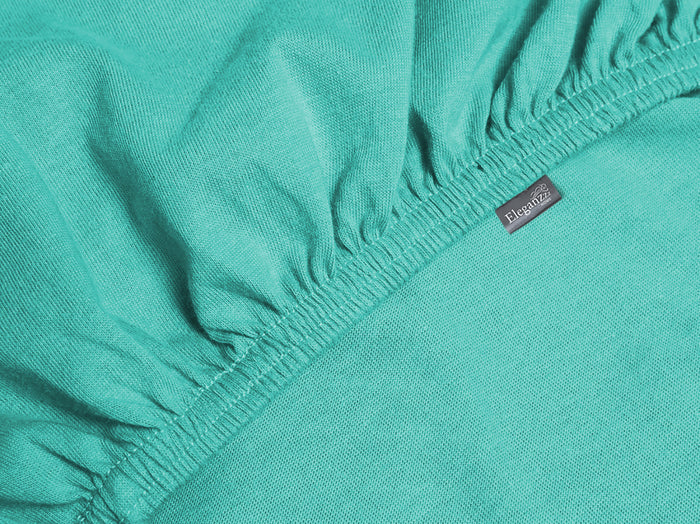 Eleganzzz Topper Hoeslaken Jersey Katoen Stretch - aqua