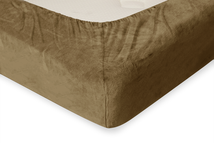 Eleganzzz Hoeslaken Flanel Fleece 35cm Hoekhoogte - gold