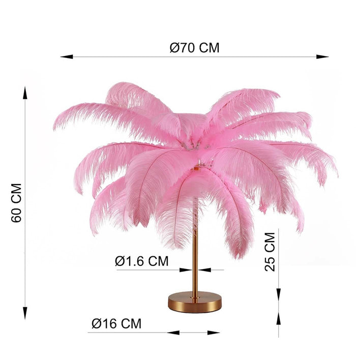 Tafellamp veren roze Kare Design