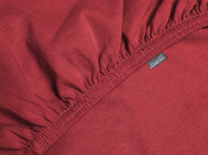 Eleganzzz Topper Hoeslaken Jersey Katoen Stretch - rood