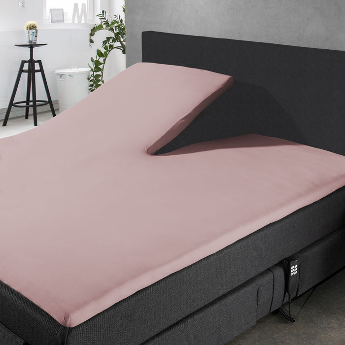 Eleganzzz Splittopper Hoeslaken Jersey Katoen Stretch - light pink