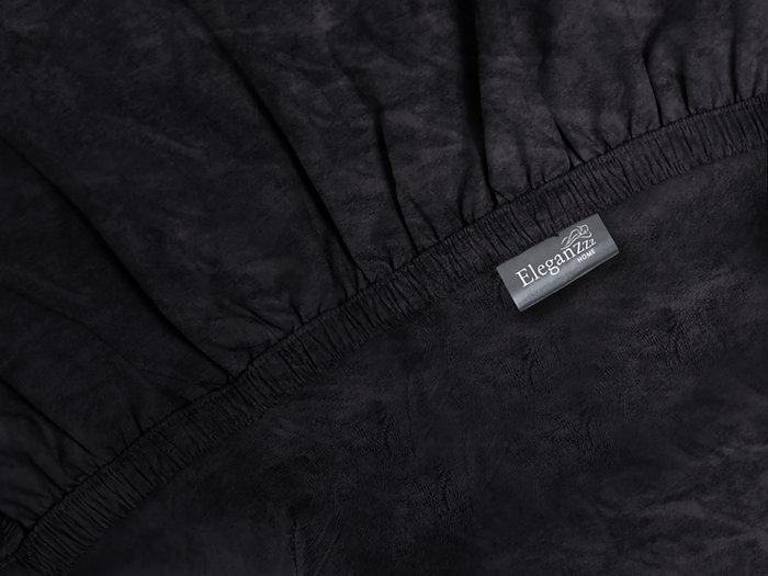 Eleganzzz Hoeslaken Flanel Fleece 35cm Hoekhoogte - black