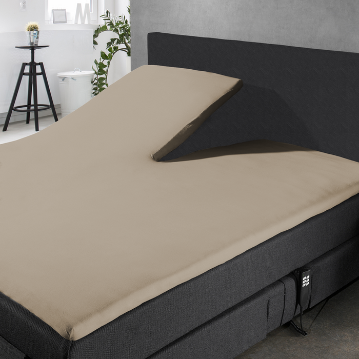 Eleganzzz Splittopper Hoeslaken Perkal Katoen - zand