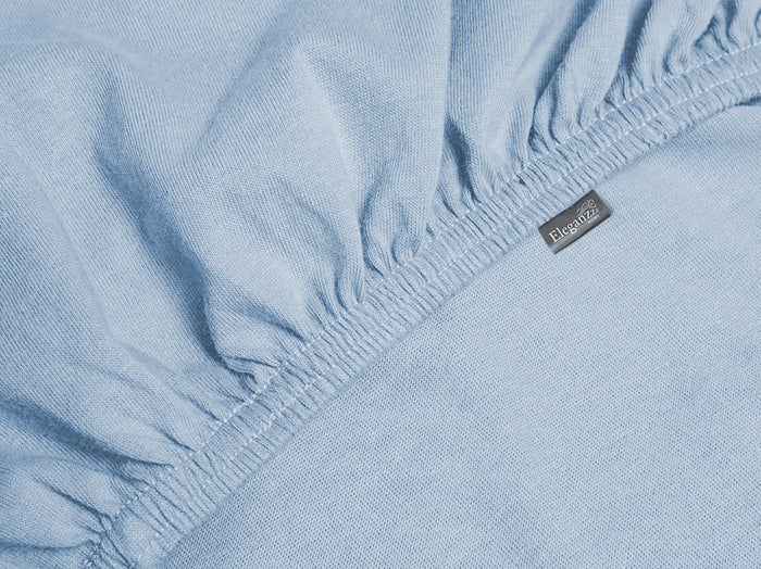 Eleganzzz Topper Hoeslaken Jersey Katoen Stretch - licht blauw