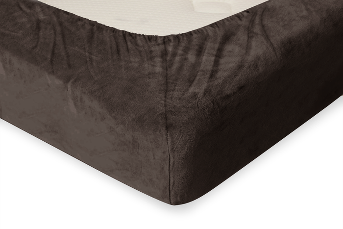 Eleganzzz Hoeslaken Flanel Fleece 35cm Hoekhoogte - brown