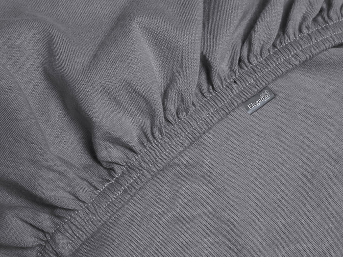 Eleganzzz Topper Hoeslaken Jersey Katoen Stretch - antraciet