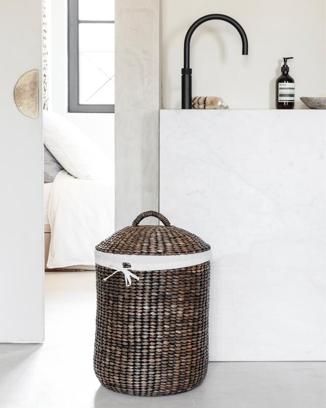 MUST Living Laundry basket Tahiti BLACK WASH,48|55xØ40 cm
