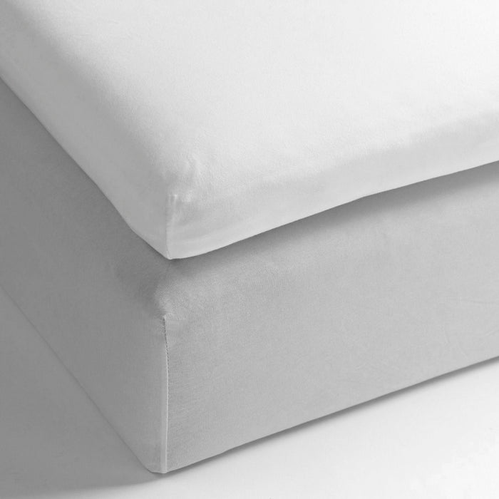 Yellow Topper Hoeslaken Katoen Perkal optic white