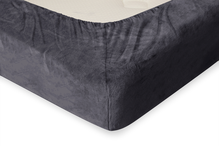 Eleganzzz Hoeslaken Flanel Fleece 35cm Hoekhoogte - dark grey