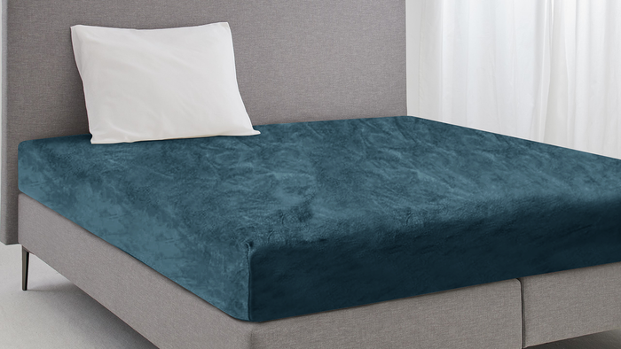 Eleganzzz Hoeslaken Flanel Fleece 35cm Hoekhoogte - steel blue