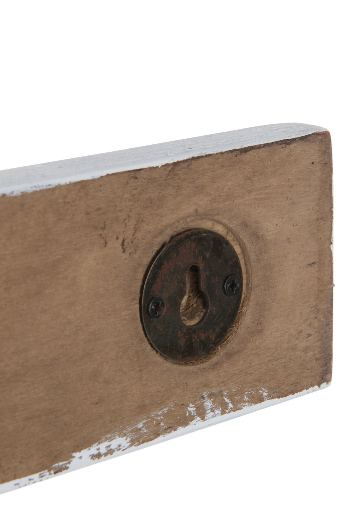 J-line - Kapstok Ski 5 Haken Hout Wit - 102x10.3x6.2cm