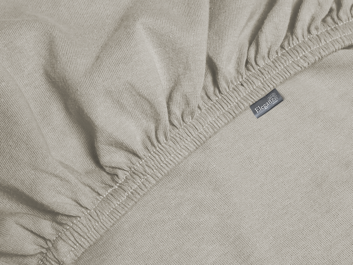 Eleganzzz Hoeslaken Jersey Katoen Stretch 35cm Hoge Hoek - mushroom