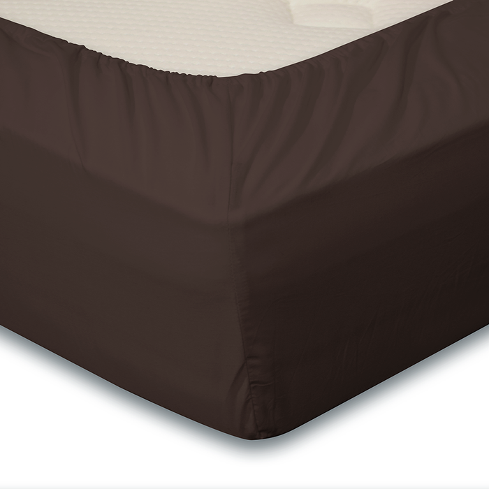 Eleganzzz Hoeslaken Katoen Perkal 35cm Hoekhoogte - bruin