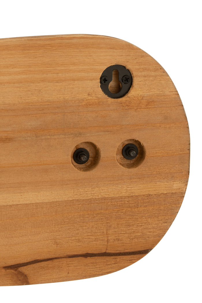 J-line - Kapstok Roeispaan Hout|metaal Bruin - 150x2.5x18cm