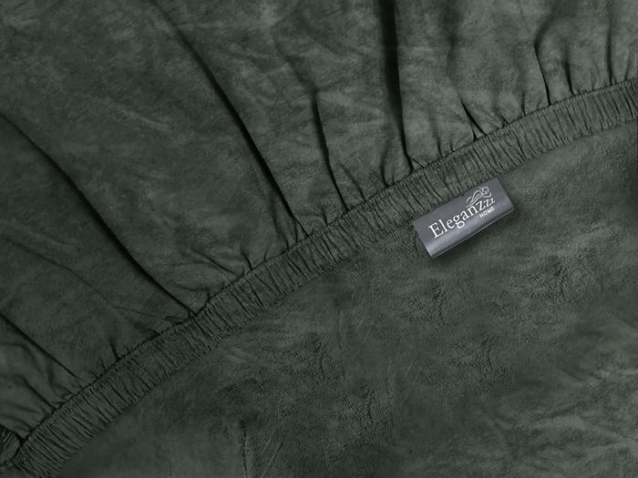 Eleganzzz Hoeslaken Flanel Fleece 35cm Hoekhoogte - green