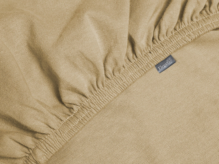 Eleganzzz Topper Hoeslaken Jersey Katoen Stretch - zand