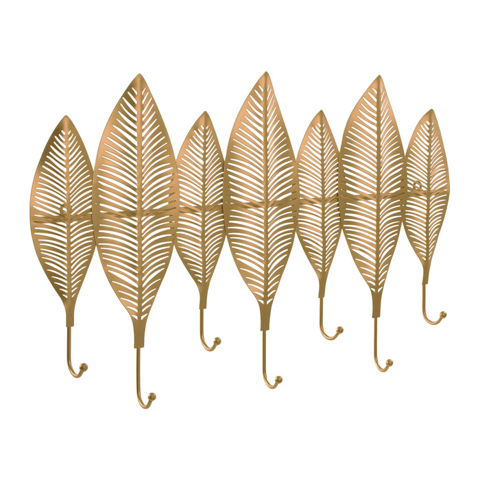 QUVIO Kapstok 7 veren en 7 haken - Metaal - Goud