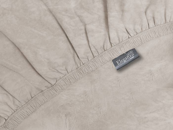 Eleganzzz Hoeslaken Flanel Fleece 35cm Hoekhoogte - beige