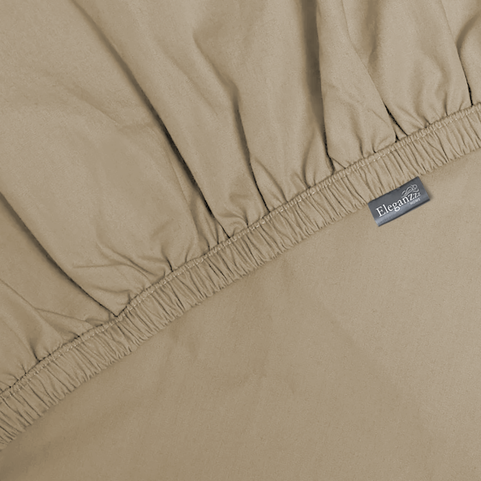 Eleganzzz Topper Hoeslaken Katoen Perkal - zand