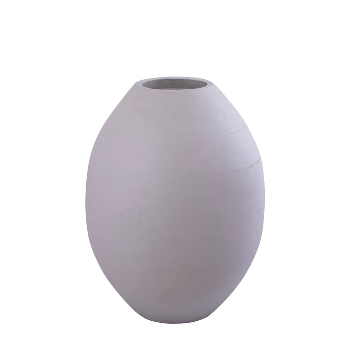 PTMD Nereus Cream Casted Alu Round Pot Clay Texture M