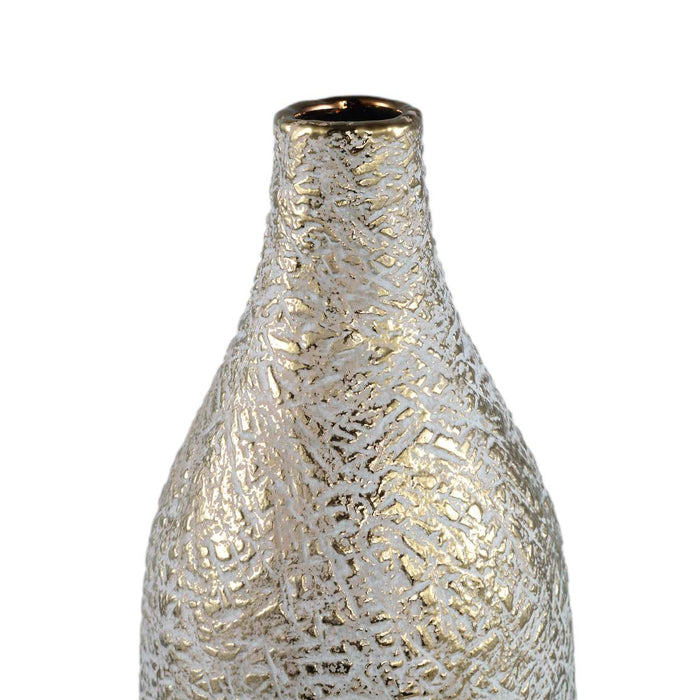 PTMD Fles Sunia - 15x15x39 cm - Keramiek - Goud