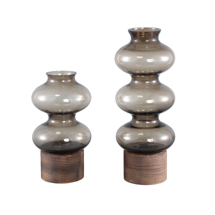 PTMD Vaas Cintia Brown - 14x14x36 cm - Hout - Bruin