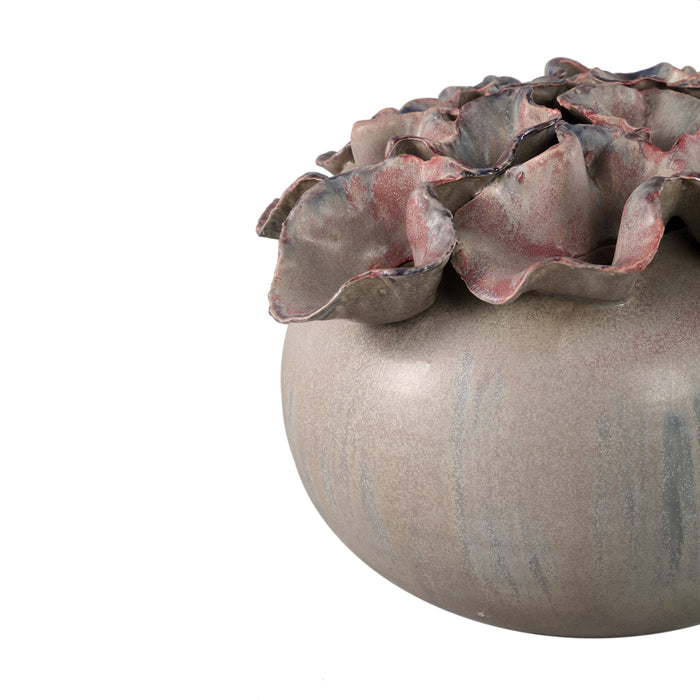 PTMD Jullia Lilac Ceramic Vase Flower Shaped Holes L