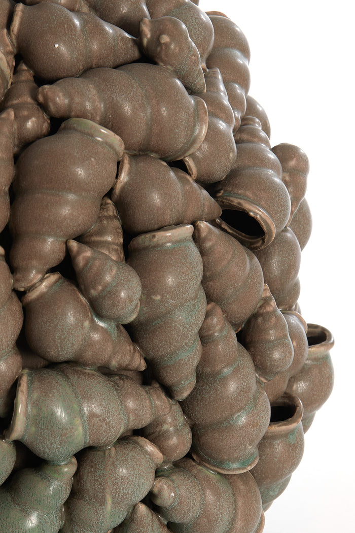 Light & Living - Vaas SHELL - Ø28x30cm - Grijs