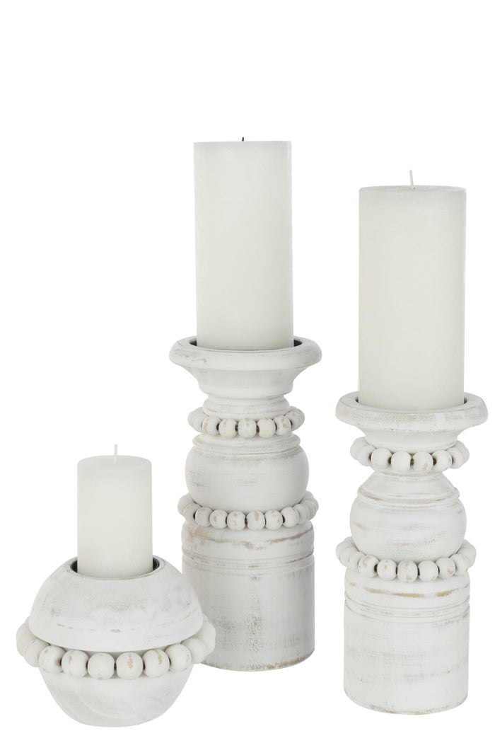 J-line - Kaarshouder Pila Den|metaal Wit Large - 11.3x11.3x23cm