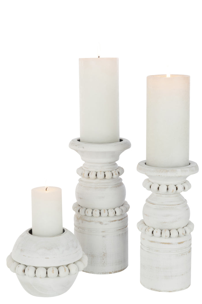 J-line - Kaarshouder Pila Den|metaal Wit Large - 11.3x11.3x23cm