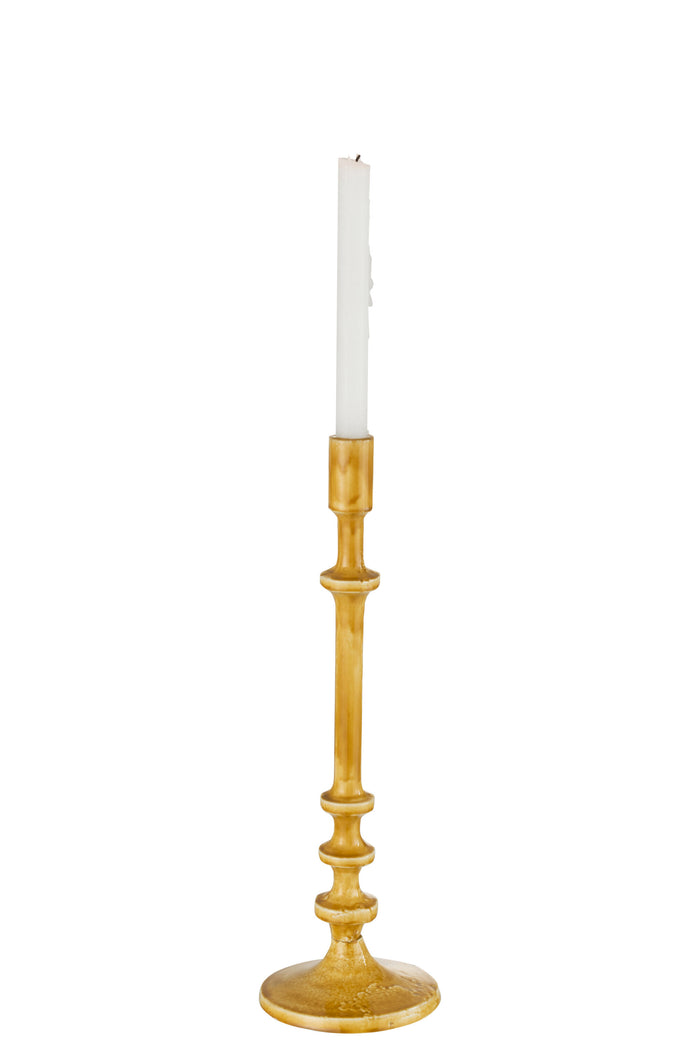 J-line - Kandelaar Klassiek Aluminium Oker Large - 13x13x40cm