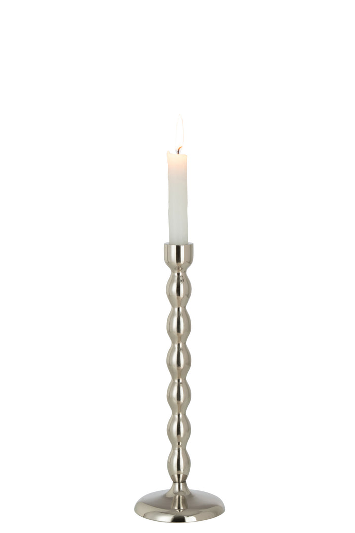 J-line - Kandelaar Bollen Glanzend Zilver Small - 10x10x31cm