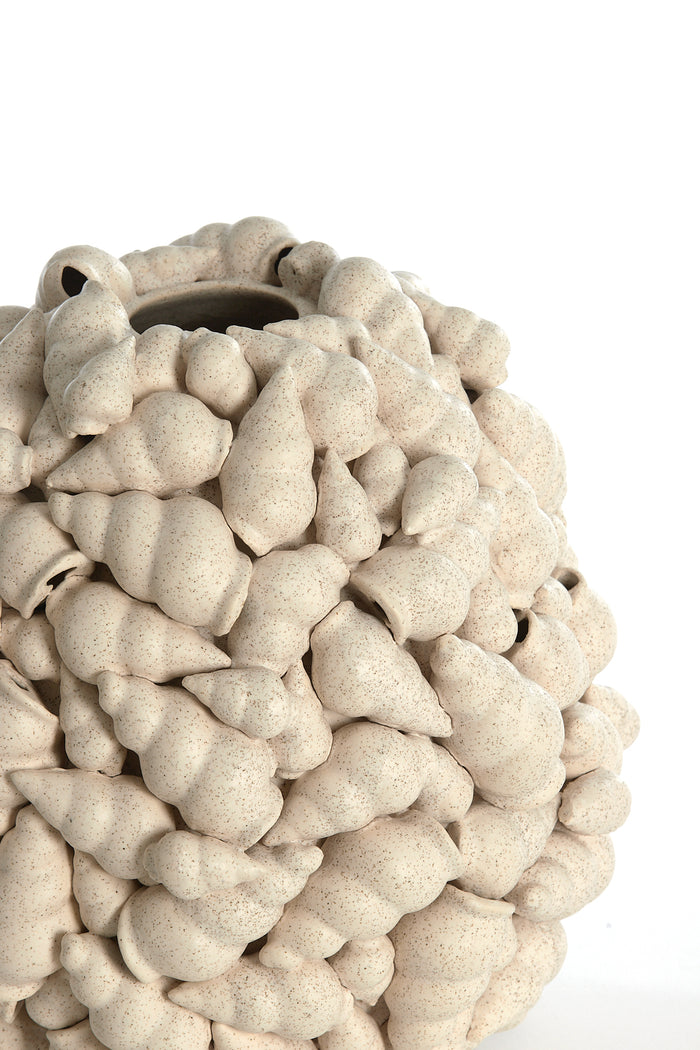 Light & Living - Vaas SHELL - Ø28x30cm - Wit