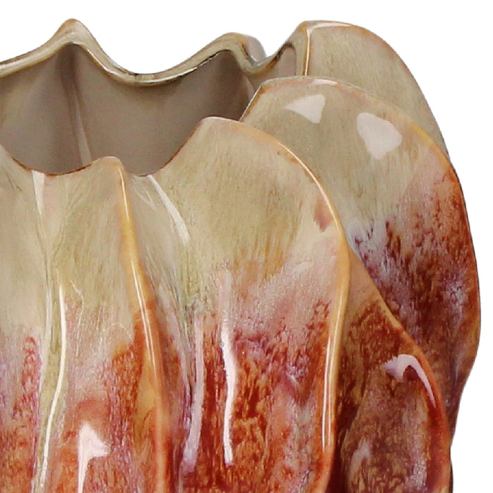 HD Collection Vaas Monaliet - Beige|Rood - Keramiek