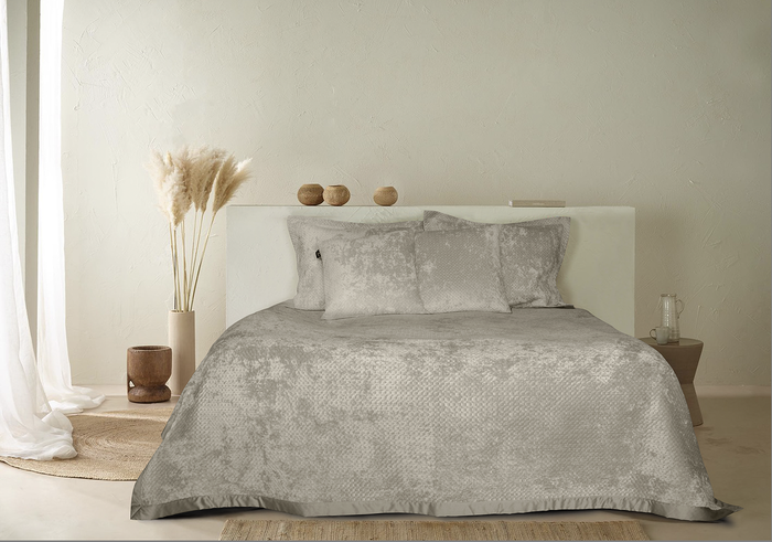 LINNICK Velvet Kussensloop - taupe 60x70cm - Set van 2